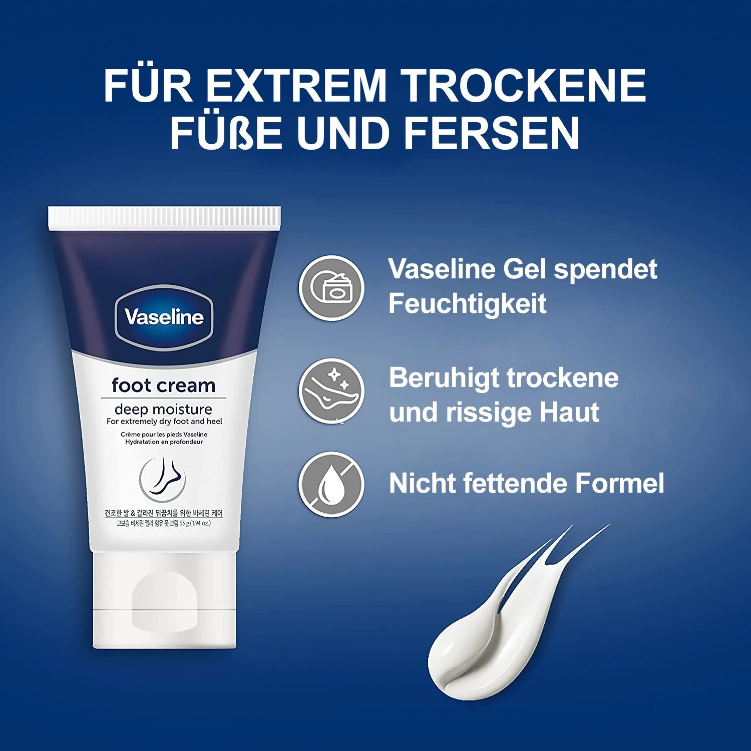 Vaseline Foot Creme | Fußcreme für die tägliche Pflege bei trockener und rissiger Haut - Image 3