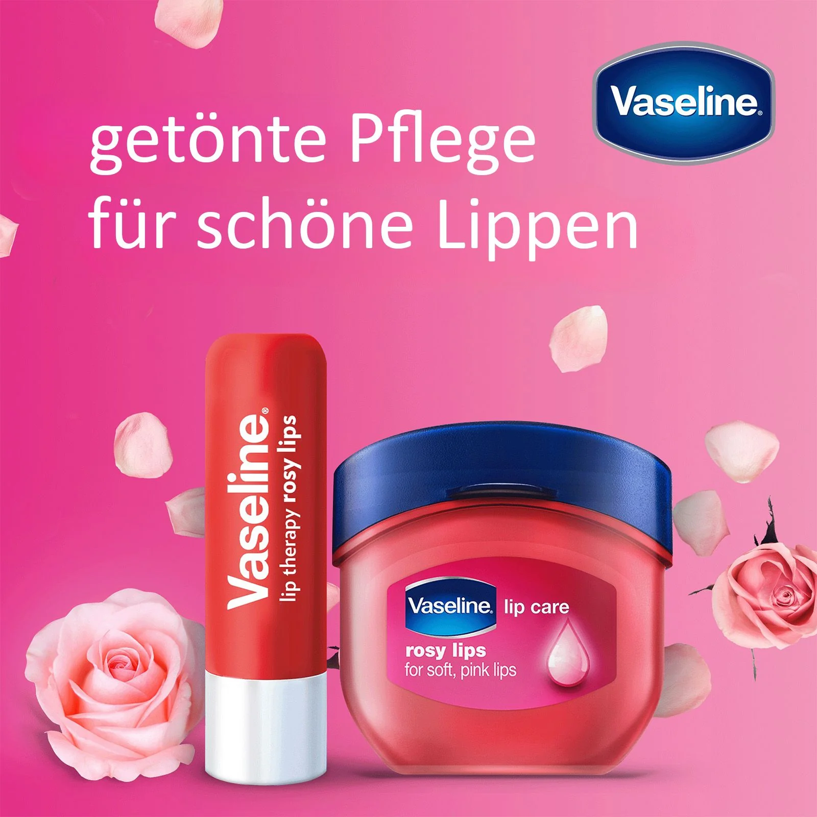 Vaseline Lip Therapy Rosy, Getönter Lippenbalsam, Lippenstift mit Mandel und Rosenöl - Image 6