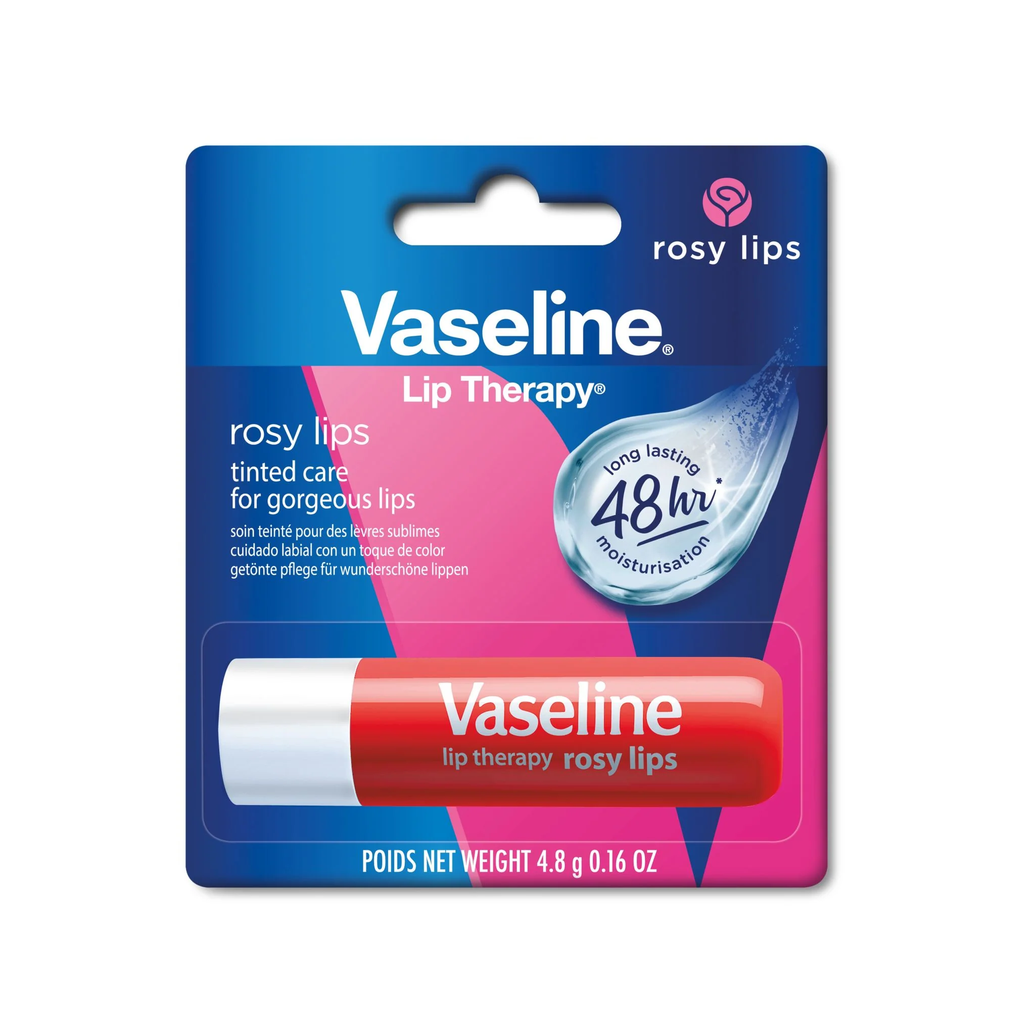 Vaseline Lip Therapy Rosy, Getönter Lippenbalsam, Lippenstift mit Mandel und Rosenöl, Doppelpack - Image 2